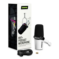 MV7+ podcast-microfoon wit