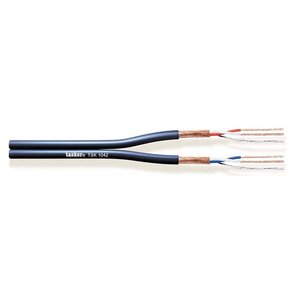 Tasker TSK1042 dubbele platte microfoonkabel 2x2x0,22mm 100m blauw