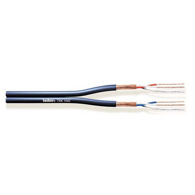 TSK1042 dubbele platte microfoonkabel 2x2x0,22mm 100m blauw