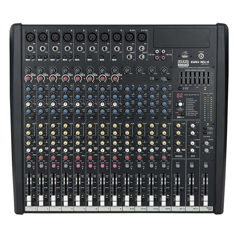 DAP GIG-164CFX 16-kanaals PA-mixer met effecten GIG-164CFX 16-kanaals PA-mixer met effecten