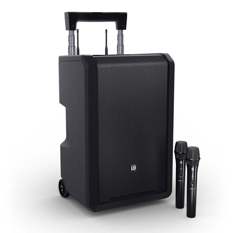 ANNY 10 HHD2 B5 mobiele accu speaker met 2 draadloze microfoons