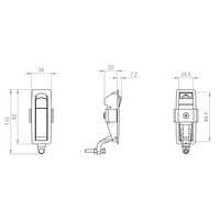 Adam Hall 16552 Inbouw deurhendel zwart 16552 Inbouw deurhendel zwart