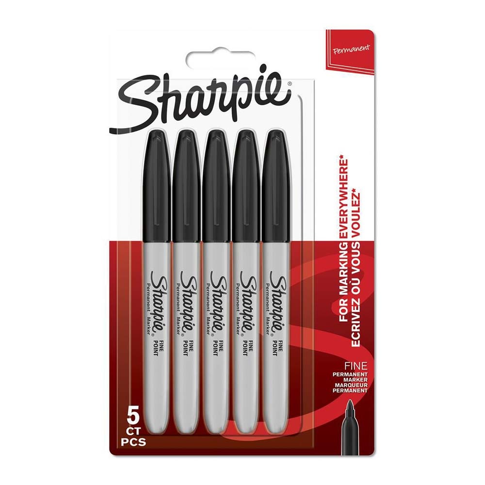 Sharpie Fine Point permanent marker zwart (5 stuks) afbeelding