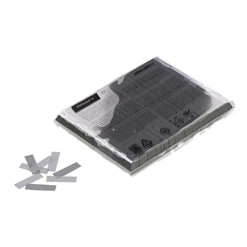Biologisch afbreekbare confetti 55x17 mm zilver papier