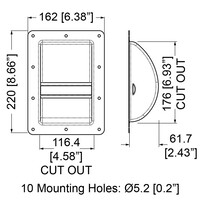 H1104 stalen inbouw handgreep met aluminium greep