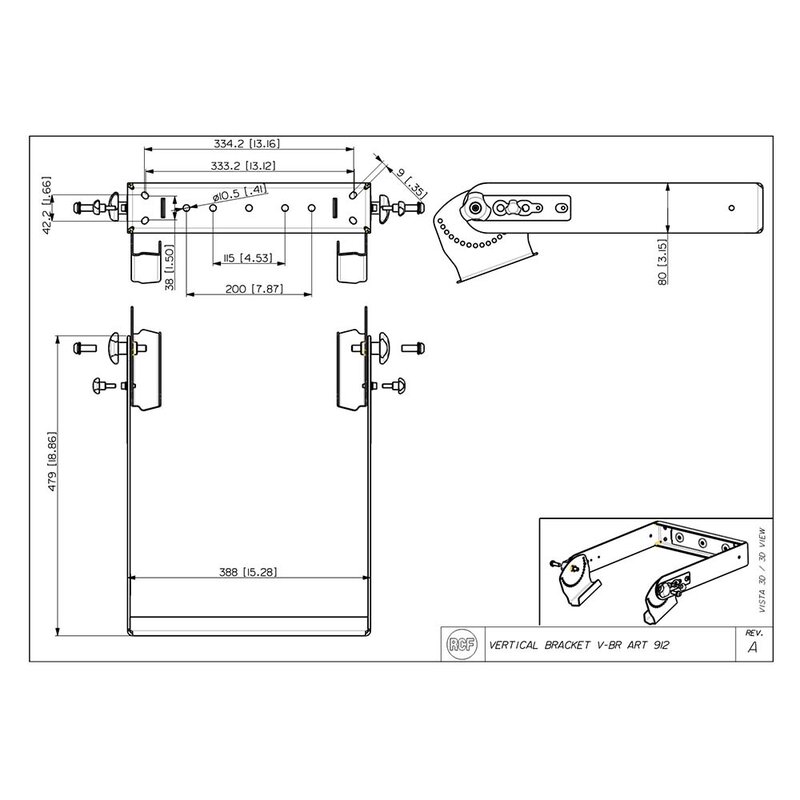 RCF V-BR ART 912 verticale bevestigingsbeugel V-BR ART 912 verticale bevestigingsbeugel
