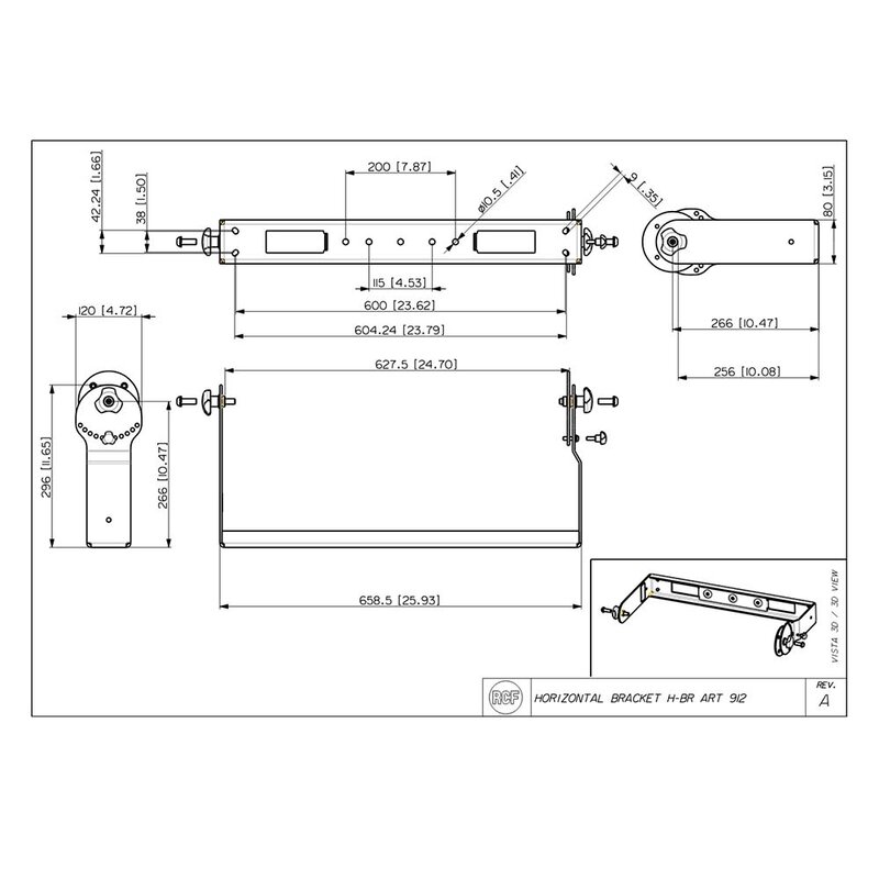 RCF H-BR ART 912 horizontale bevestigingsbeugel H-BR ART 912 horizontale bevestigingsbeugel