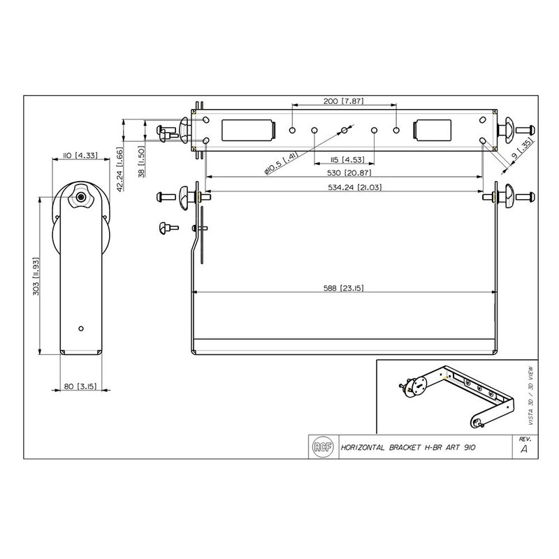 RCF H-BR ART 910 horizontale bevestigingsbeugel H-BR ART 910 horizontale bevestigingsbeugel