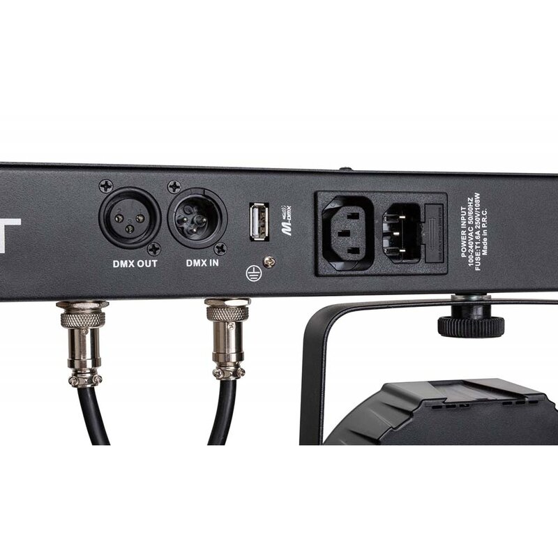 Liveset 2 met 4 RGB LED-parren & 4 stroboscopen op statief