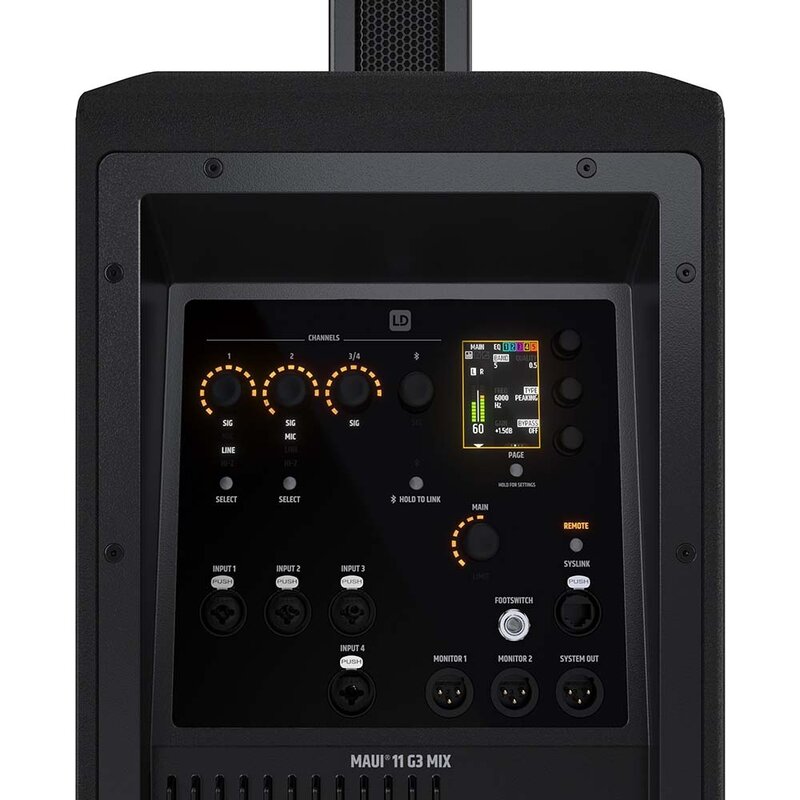 LD Systems MAUI 11 G3 MIX actief kolom PA systeem met mixer zwart MAUI 11 G3 MIX actief kolom PA systeem met mixer zwart