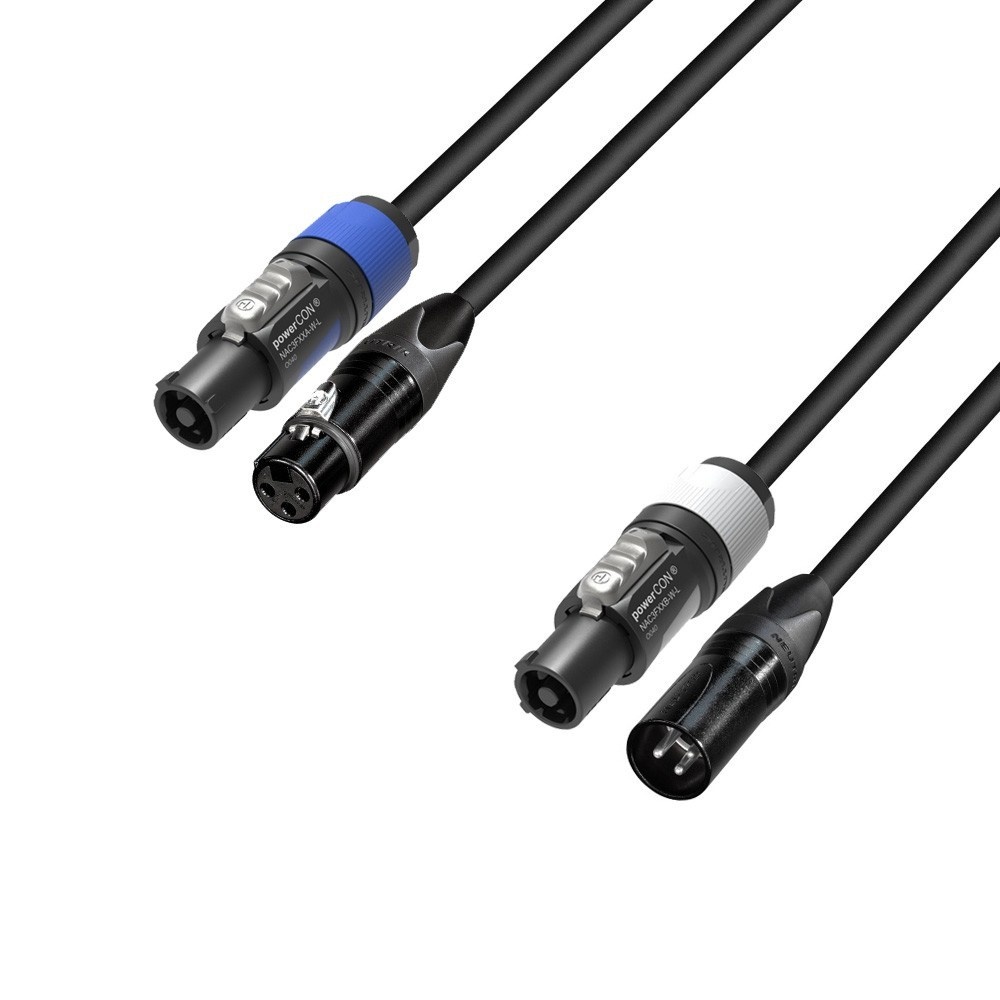 Adam Hall Adam Hall H PCON D 0300 powerCON | 3p XLR | DMX | combi kabel 3m