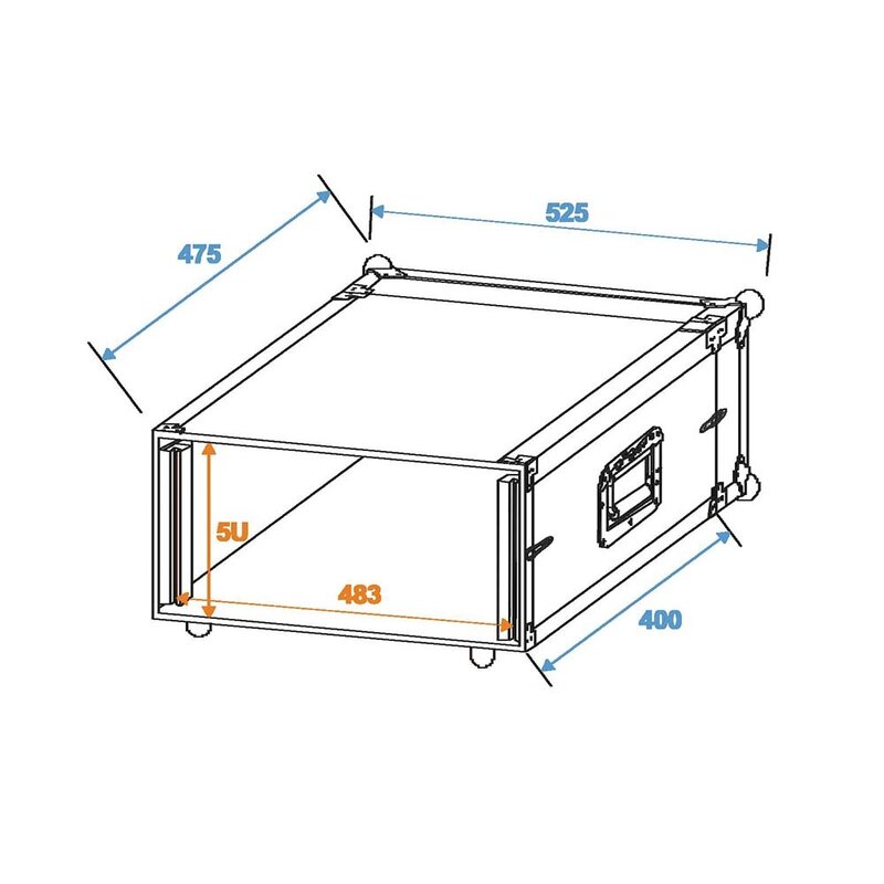 Effect Rack CO DD 19 inch flightcase 5HE 400mm diep