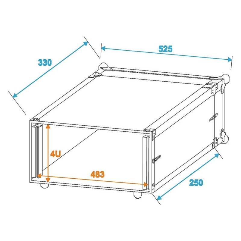 Effect Rack CO DD 19 inch flightcase 4HE 240mm diep