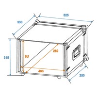 Effect Rack CO DD 19 inch flightcase 6HE 240mm diep
