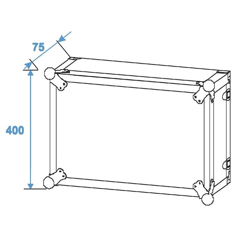 Effect Rack CO DD 19 inch flightcase 8HE 240mm diep