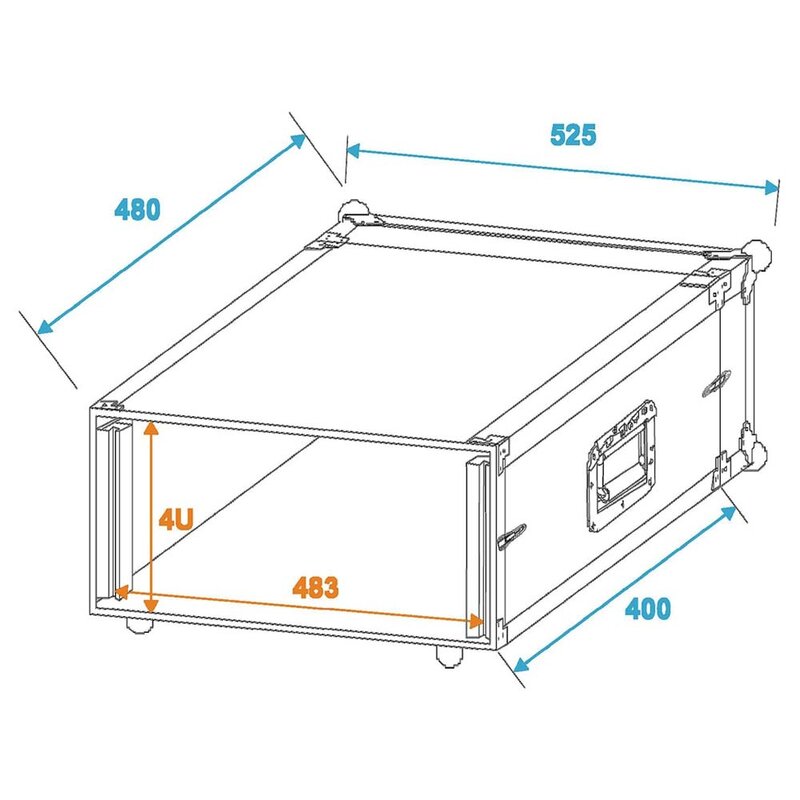 Effect Rack CO DD 19 inch flightcase 4HE 380mm diep