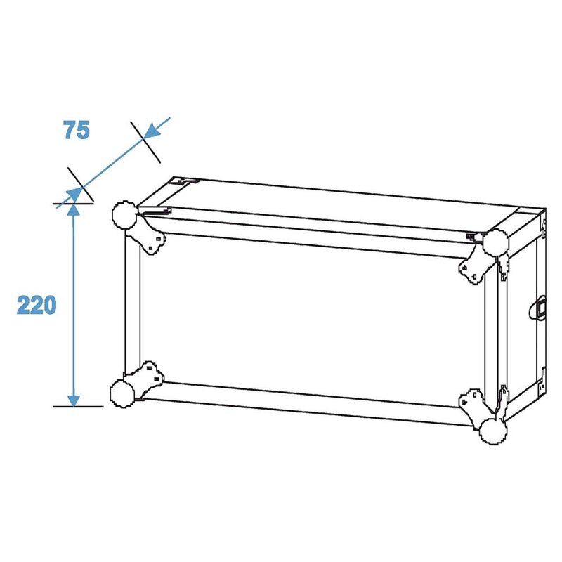 Effect Rack CO DD 19 inch flightcase 4HE 380mm diep