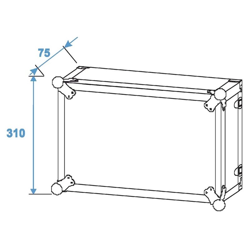 Effect Rack CO DD 19 inch flightcase 6HE 380mm diep