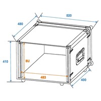 Effect Rack CO DD 19 inch flightcase 8HE 380mm diep