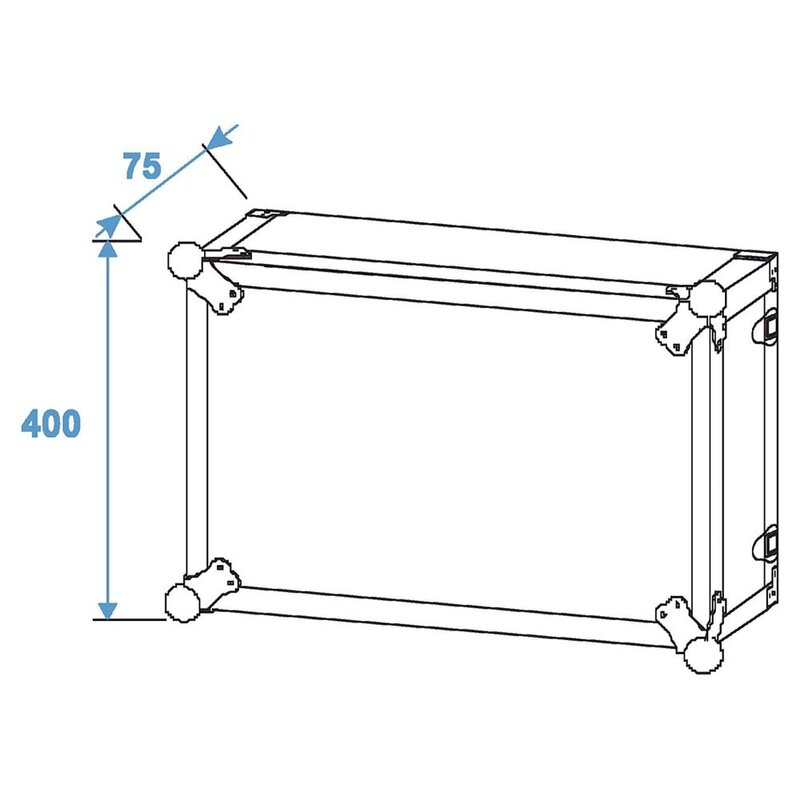 Effect Rack CO DD 19 inch flightcase 8HE 380mm diep