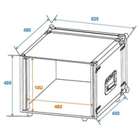 Effect Rack CO DD 19 inch flightcase 10HE 380mm diep