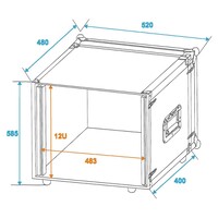 Effect Rack CO DD 19 inch flightcase 12HE 380mm diep
