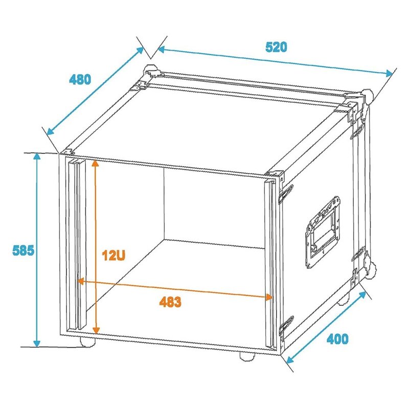 Effect Rack CO DD 19 inch flightcase 12HE 380mm diep