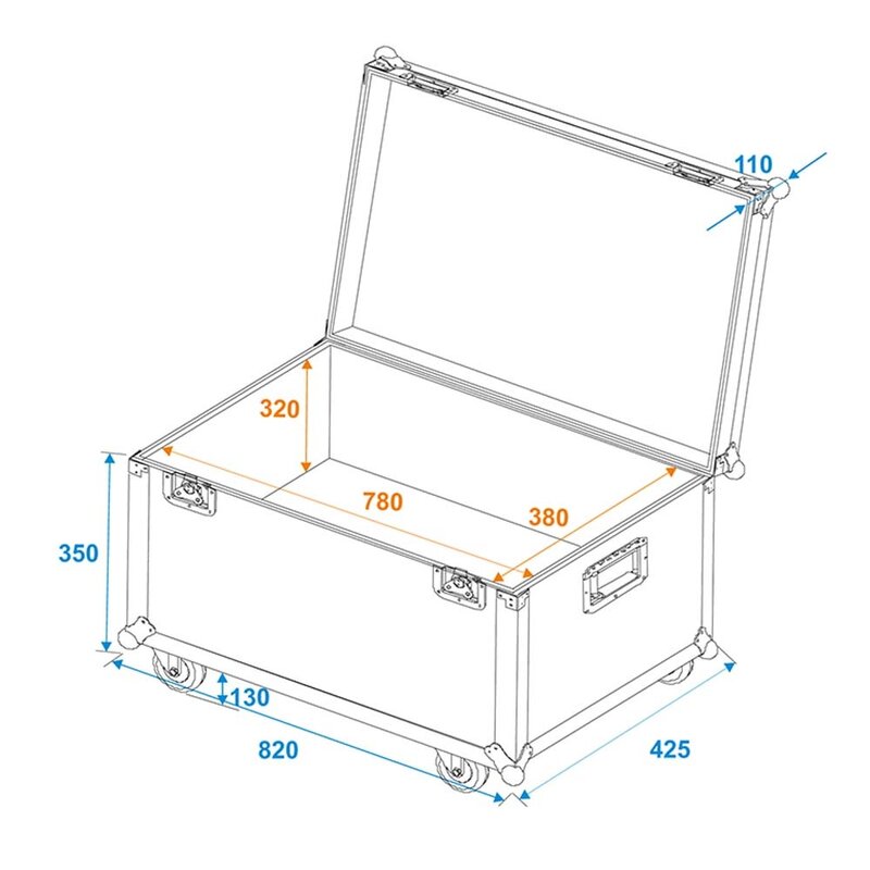 Universal Transport Case 80x40cm met wielen
