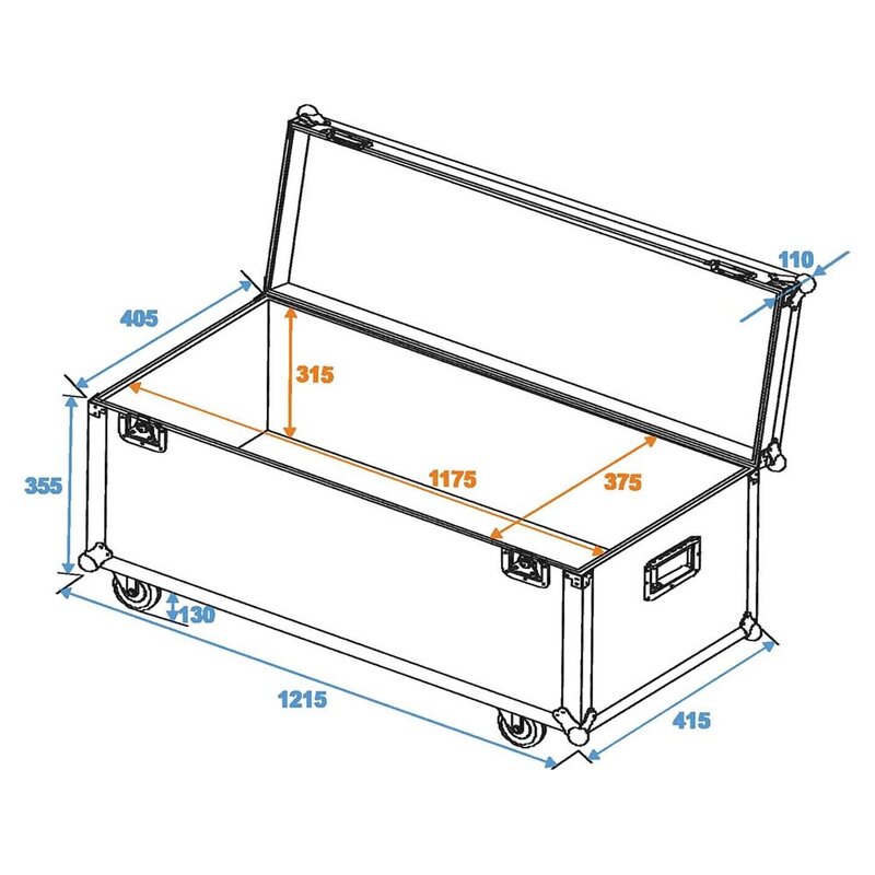 Universal Transport Case 120x40cm met wielen