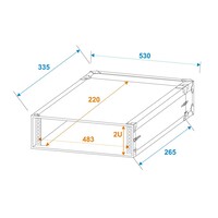 Rack Profi 19 inch flightcase 2HE 250mm diep
