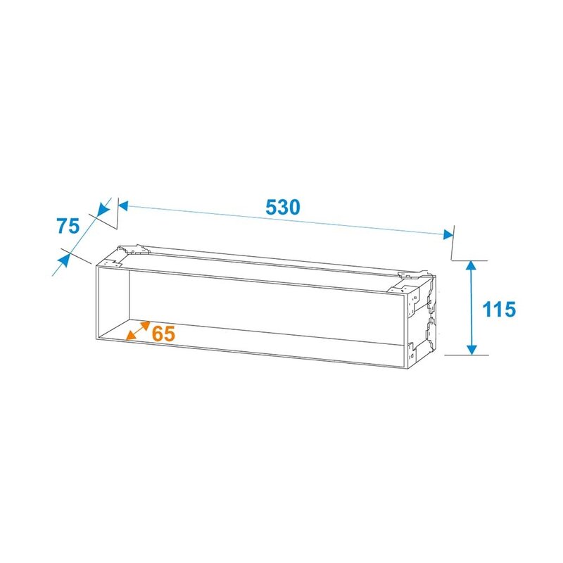 Rack Profi 19 inch flightcase 2HE 250mm diep