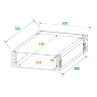 Rack Profi 19 inch flightcase 3HE 250mm diep