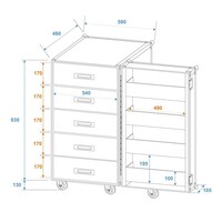 Universal Drawer Case TSF-1 met wielen