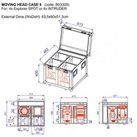 Moving head case 9 Moving head case 9 voor 4x Explorer Spot of Intruder