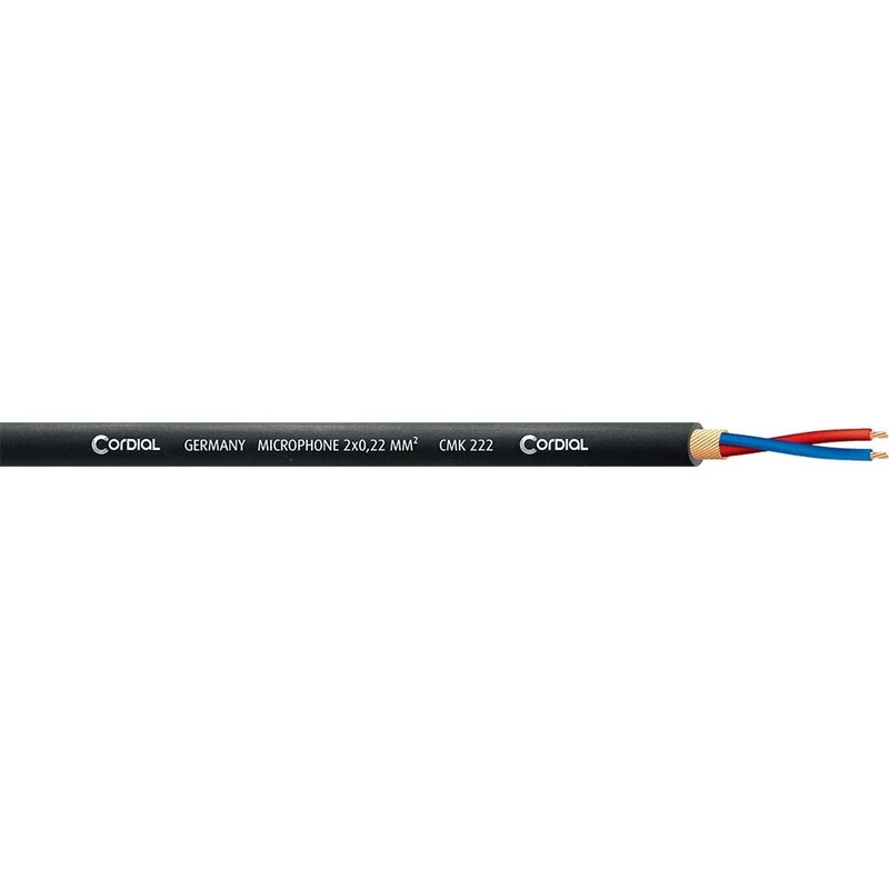 ECL CMK222-BLACK100 Microfoonkabel 2x 0.22mm² zwart 100m
