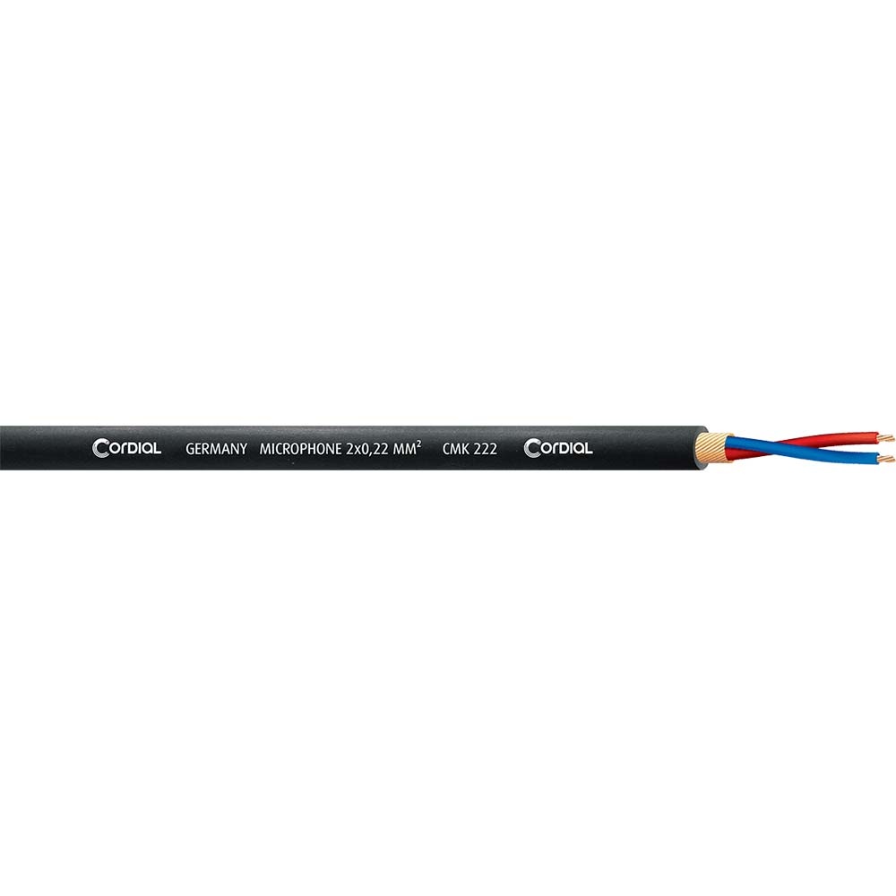 Cordial ECL CMK222-BLACK100 Microfoonkabel 2x 0.22mm² zwart 100m