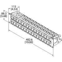 R2269/2UK/32 rackpaneel 32x D-hole 2HE met ID-strip & trekontlasting bar