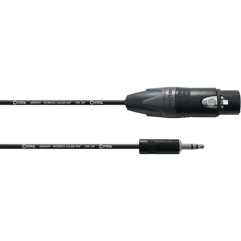 CPM1.5FW-UNB verloopkabel 1x XLR female naar 1x mini jack stereo 1.5m