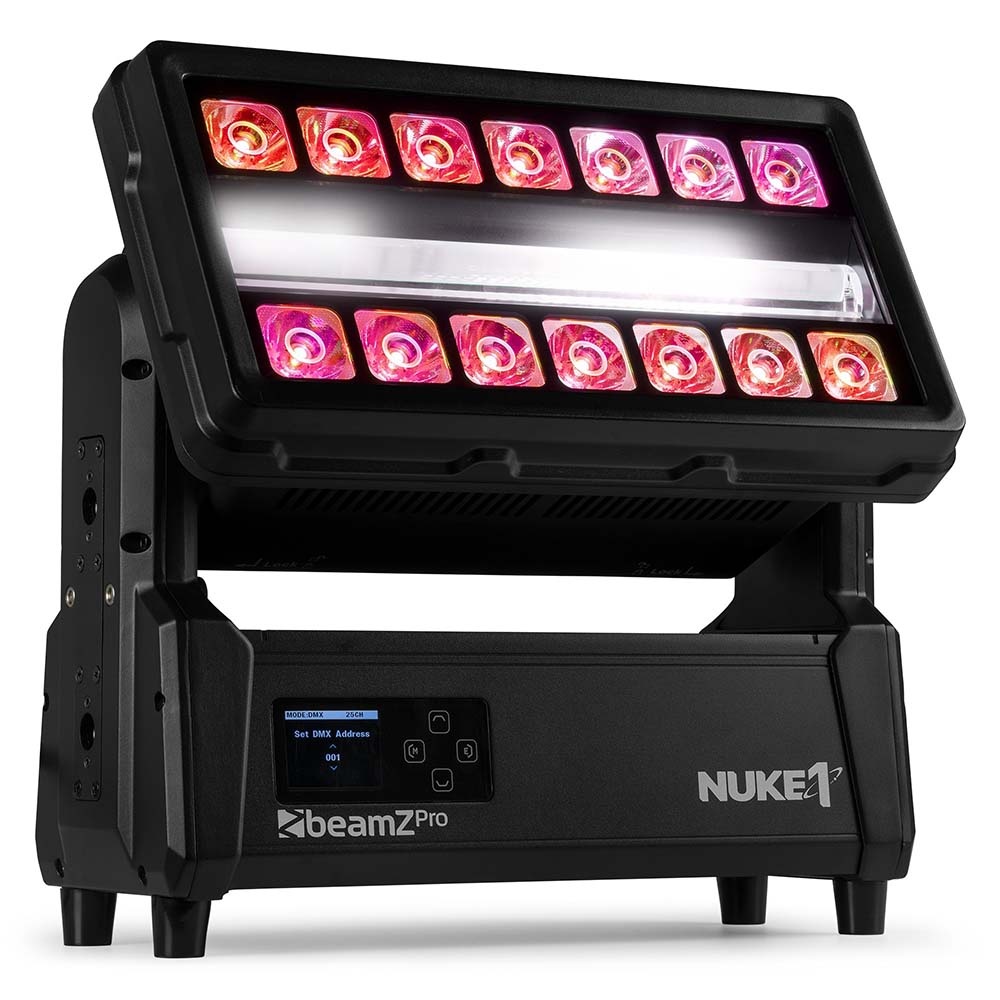 BeamZ Nuke1 gemotoriseerde strobe/beam voor buiten IP65 afbeelding