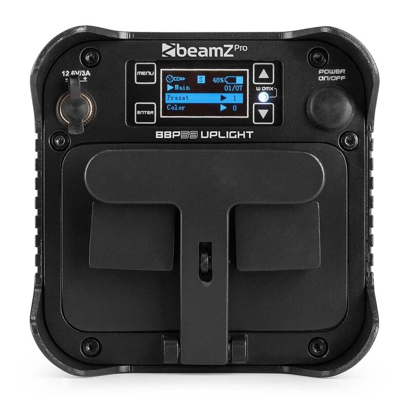 BBP59 verticale LED par op accu 9x 12W RGBWA-UV LED IP65