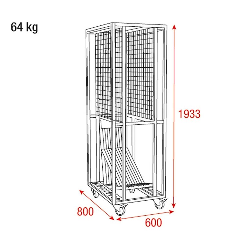 Pipe and drape transport trolley