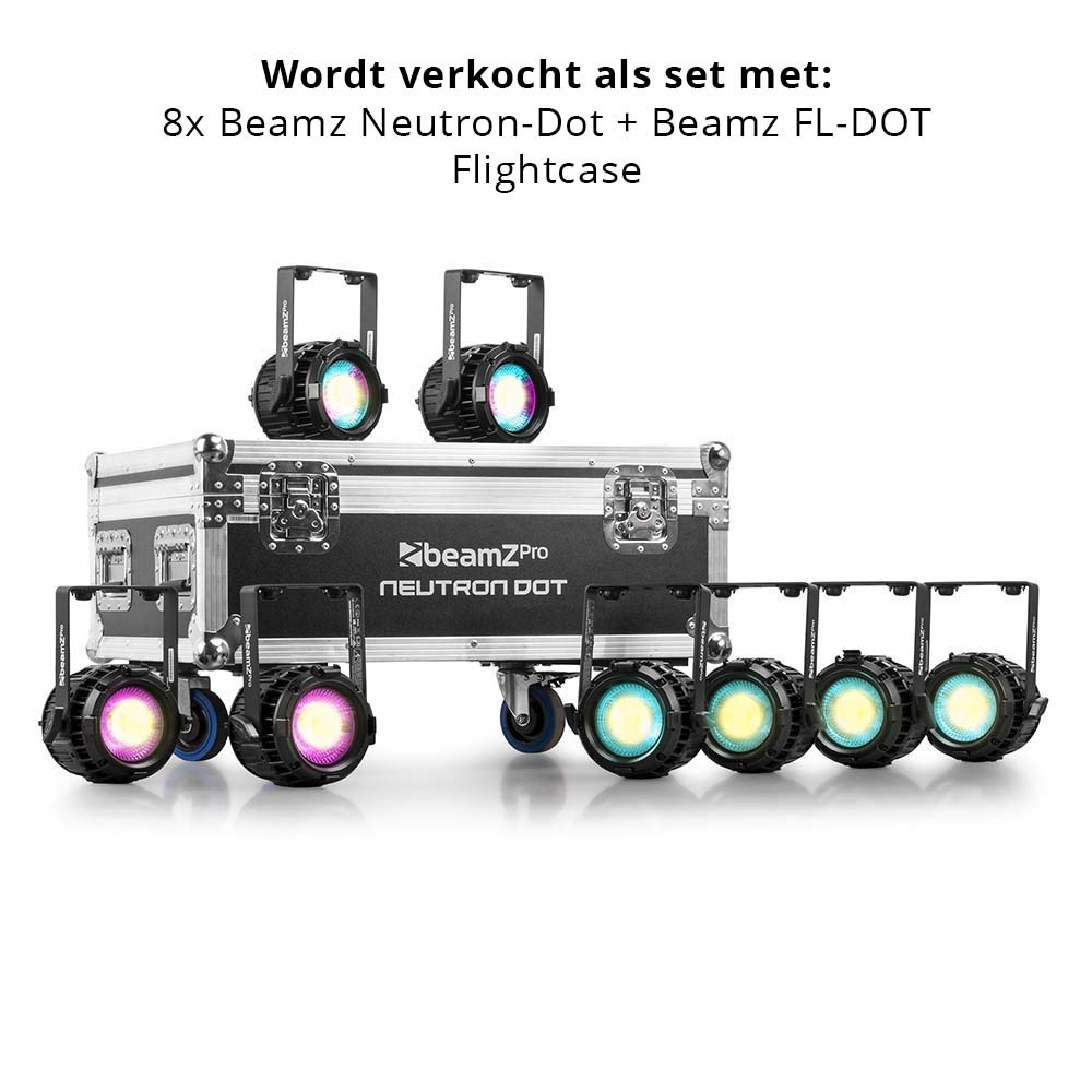 BeamZ 8x Neutron-Dot linkable LED lamp voor buiten 60 W RGB + WW IP65 + Beamz FL-DOT flightcase afbeelding