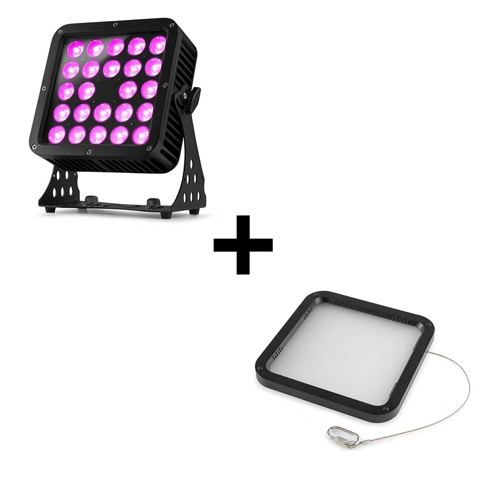 BeamZ StarColor205 flood light voor buiten 24x 10W RGBA IP65 + Beamz StarColor200/205 filter afbeelding