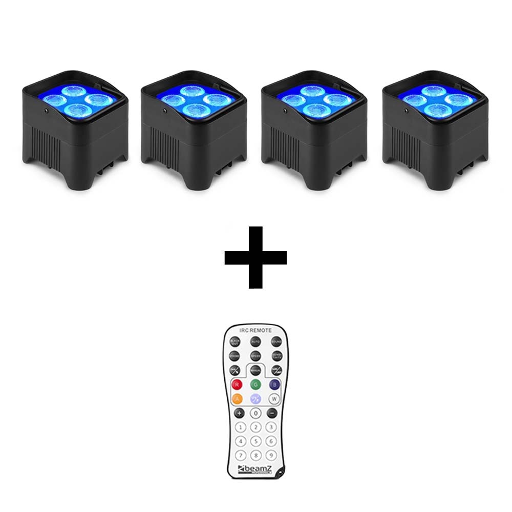 BeamZ 4x BBP94W verticale LED par op accu RGBWA+UV WDMX afbeelding