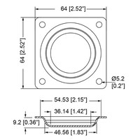 D0650 Schotel voor flightcase met rubberen voetjes
