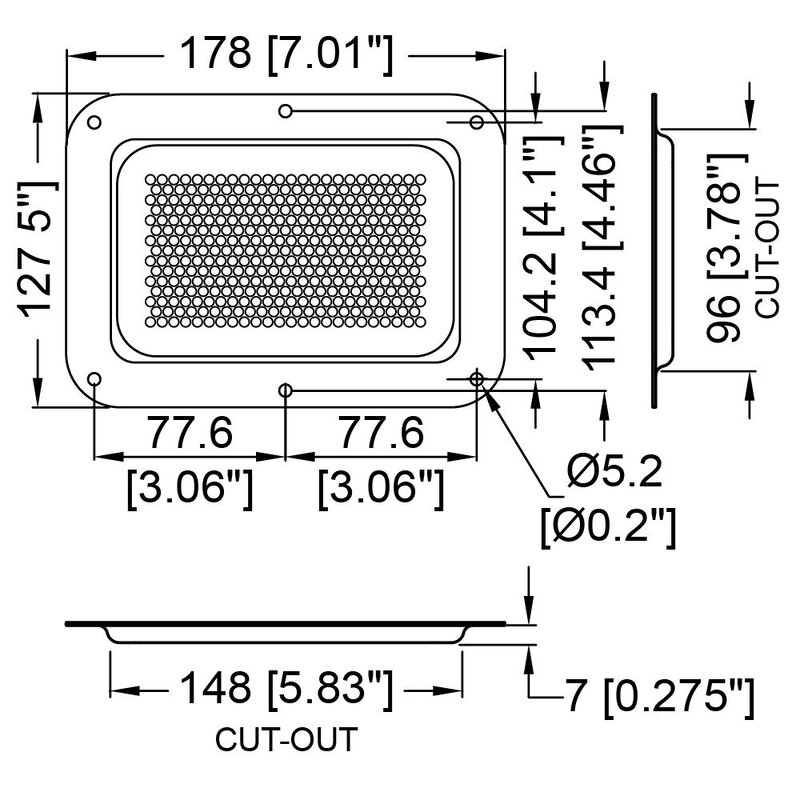 D2101Z-04 ventilatieschotel geperforeerd groot zilver