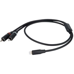 DAP FL100 verloopkabel lightning naar 2x RCA male 75cm