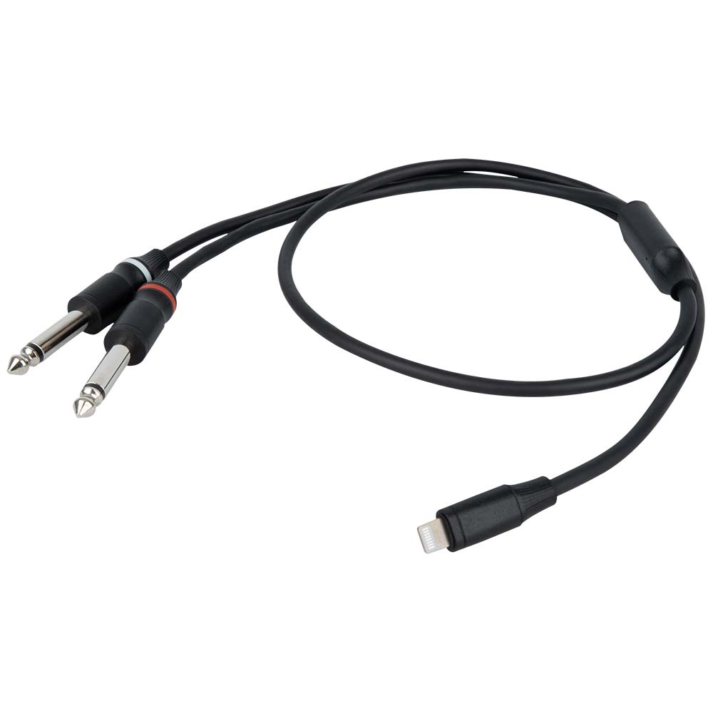 DAP FL101 verloopkabel lightning naar 2x jack mono 150cm afbeelding