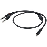 FL111 verloopkabel USB-C naar 2x jack mono 75cm