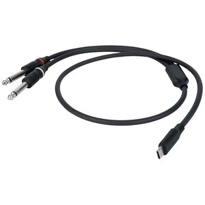 FL111 verloopkabel USB-C naar 2x jack mono 75cm